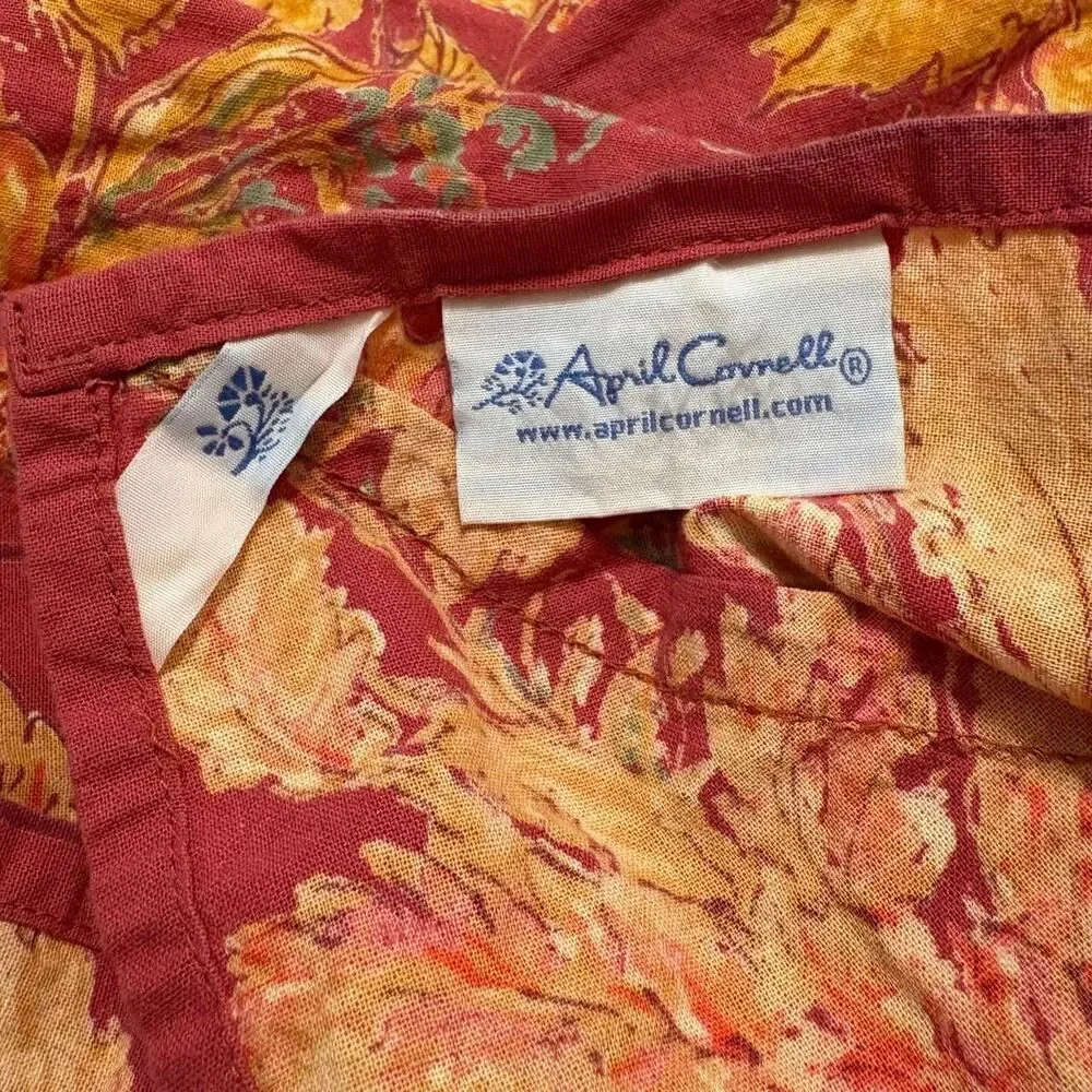 April Cornell Table Cloth Boho Cottage Holiday Thanksgiving Fall Floral Sheet